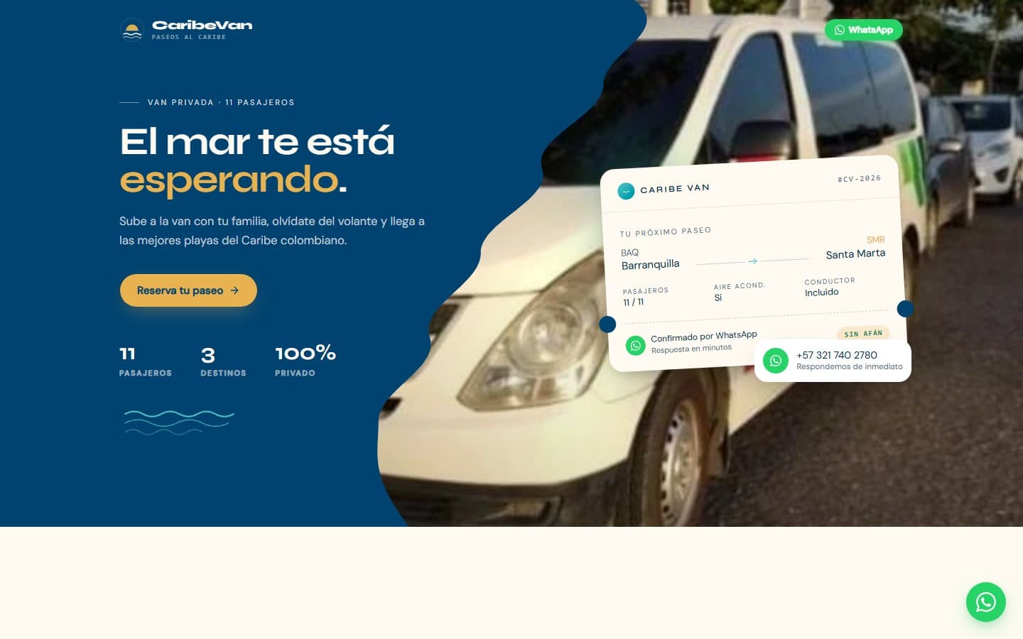 Captura de la página CaribeVan
