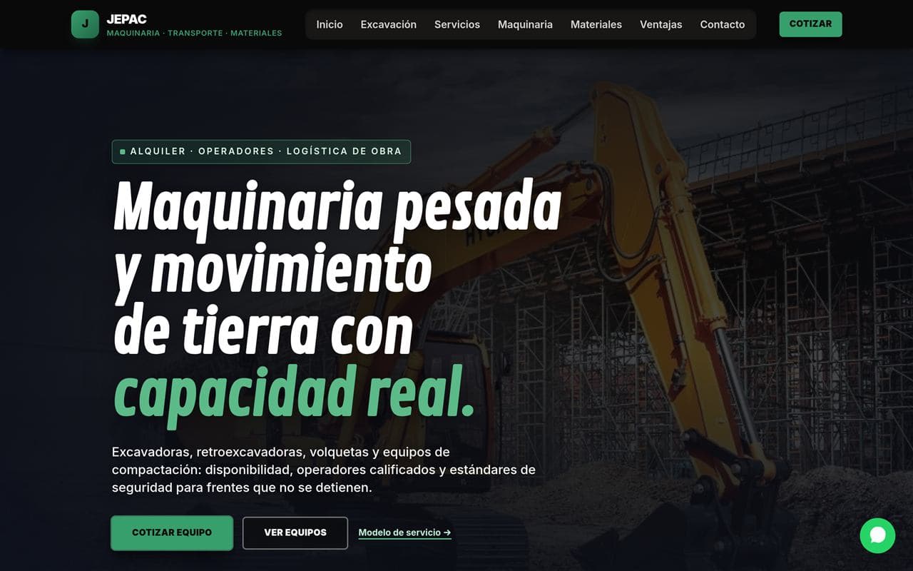 Captura de la página JEPAC