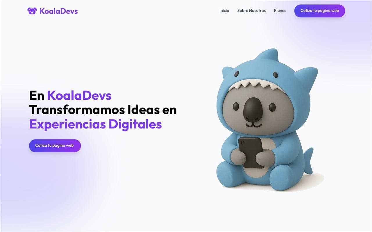 Captura de la página KoalaDevs